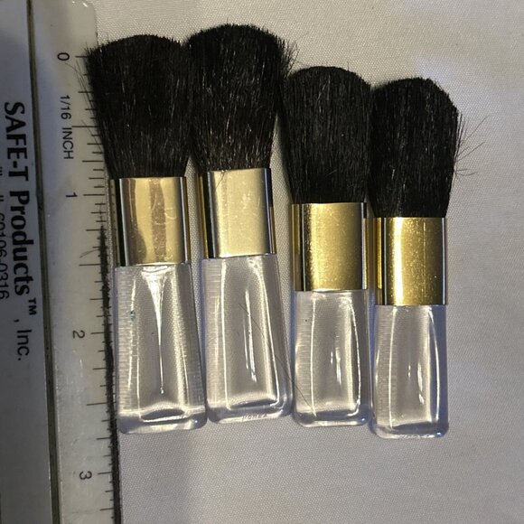 Powder Foundation Blush Brush with Clear Handle Lot Of 4 Fit Some Compacts New - Picture 5 of 6